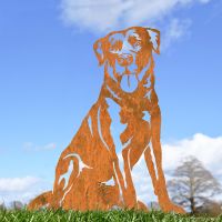Labrador Silhouette on Display Outside 