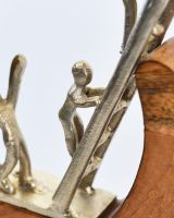 Close up of silver aluminium ladder on interior ornament