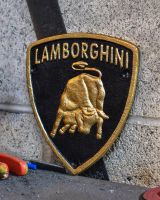 "Lamborghini" Cast Iron Automobilia Reproduction Sign - Thumbnail