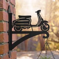 Steel Hanging Basket Bracket with Lambretta Scooter Topper