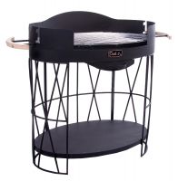 Large Oval Black Garden Barbecue