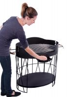 Large Oval Black Garden Barbecue