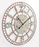 Large Iron Verdigris Wall Clock