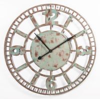 Large Iron Verdigris Wall Clock