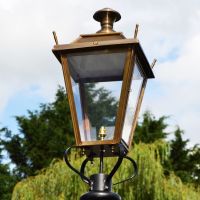 Large Antique Brass Dorchester Lamp Post Top