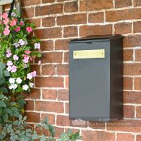 Large Black and Brass Newspaper Holder