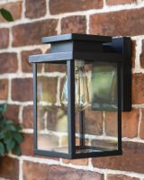 Situ Shot of Large Black Contemporary "Quadrant" Outdoor Top Fix Wall Light
