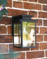 Large Black Contemporary "Quadrant" Outdoor Top Fix Wall Light in Situ