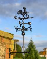 Large Black Rooster Weathervane