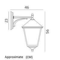 Large Black Simplistic Suspended Victorian Wall Lantern Dimensions