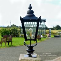Victorian Pillar Lantern Set in Situ on a Brick Pillar