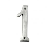 Large Satin Chrome House Number 1
