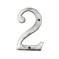 Large Satin Chrome House Number 2