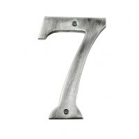 Large Satin Chrome House Number 7