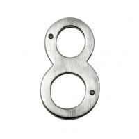 Large Satin Chrome House Number 8