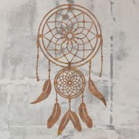 Dream Catcher Steel Wall Art on a Rustic Wall