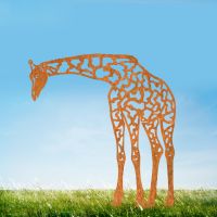 Rustic Drinking Giraffe Silhouette