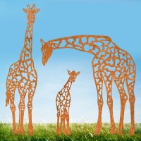 Rustic Giraffe Family Silhouette