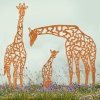 Rustic Giraffe Family Silhouette in Situ