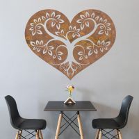 Rustic Tree Heart Wall Art in the Dining Room