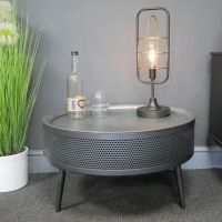 Large Industrial Mesh Tripod Coffee Table