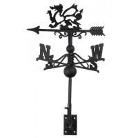 Cast Iron "Welsh Dragon" Weathervane on Universal Bracket