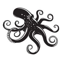 Octopus Rustic Wall Art in a Black Finish
