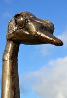 "Orinville" Large Ostrich Walking Sculpture