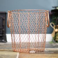 Rose Gold Wire Log Basket 