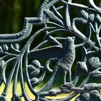 Large Rustic "Artemis" Ornate Bench Close Up