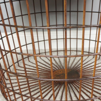 Large Rustic Iron Table Basket Close Up