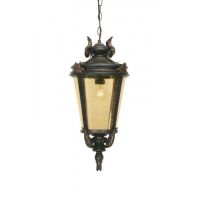 "Halethorpe" Large Seeded Glass Ornate Hanging Porch Lantern