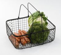 Cottage Garden Set of Two Rustic Wire Square Baskets