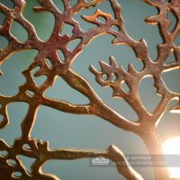 Large Tree of Life Rustic Table Lamp Close Up