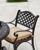 Lattice Design Back Rest with Cushion on Chair
