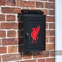 "Liver Bird" Wall Mounted Post Box in Situ on a Brick Wall