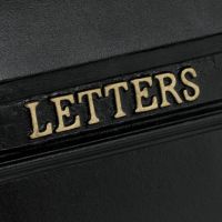 Gold "LETTERS" Text on the Front of the Post Box