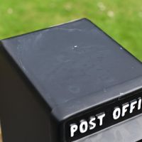 View of the Top of the "Original Reproduction" Black Elizabeth Regina Post & Parcel Box