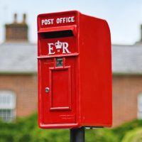 "Original Reproduction" Elizabeth Regina Post & Parcel Box Finished in Red With White Text