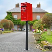 "Original Reproduction" Red Elizabeth Regina Post and Parcel Box With Stand