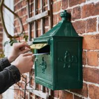 Green "The Suffolk" Post Box in Situ 