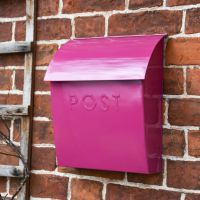 “Persian Summer” Bright Pink Contemporary Post Box on Wall 