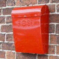 Red contemporary post box