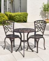 Leaf Design Copper Bistro Set 