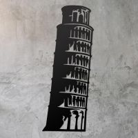 Leaning Tower of Pisa Wall Art on a Rustic Grey Wall