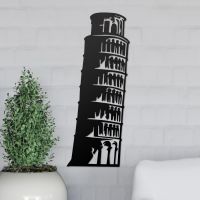 Leaning Tower of Pisa Wall Art on the Wall Next to Plants