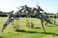 "Harmony Palms" Leaping Impalas Sculpture