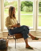 The "Byron" Tan Leather & Wood Armchair