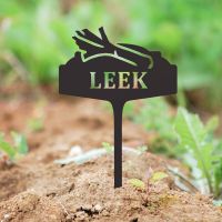 "Leek" Vegetable Label in Situ in the Garden