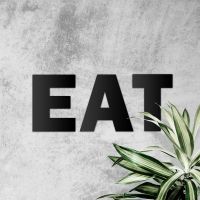 "EAT" Black Metal Letters 
